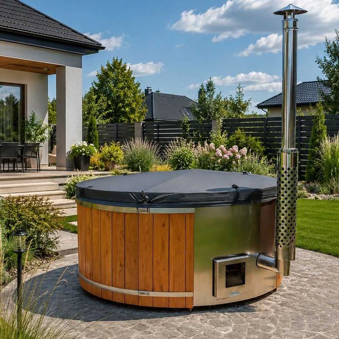 Balia ogrodowa z jacuzzi | Hydromasaż | Piec | Transport gratis
