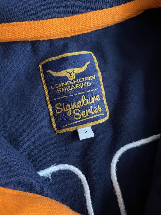 Longhorn shearing koszulka polo z nadrukami granatowa