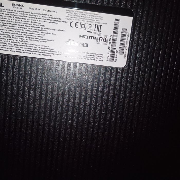 Uszkodzony telewizor TCL 55C645