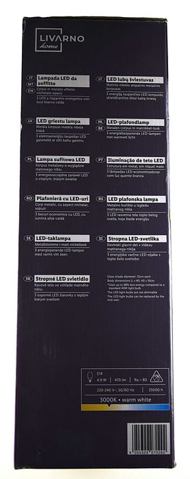 Lampa wisząca Livarno Home,3 punkty E14 LED,nikiel,nowoczesna,sufitowa