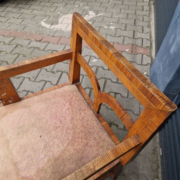2 Fotele i stolik - polskie Art Deco , jesion