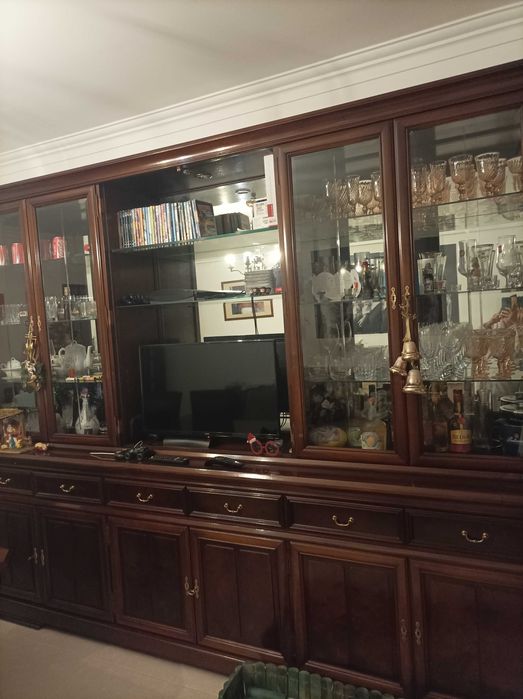 Conjunto de móveis de sala madeira maciça