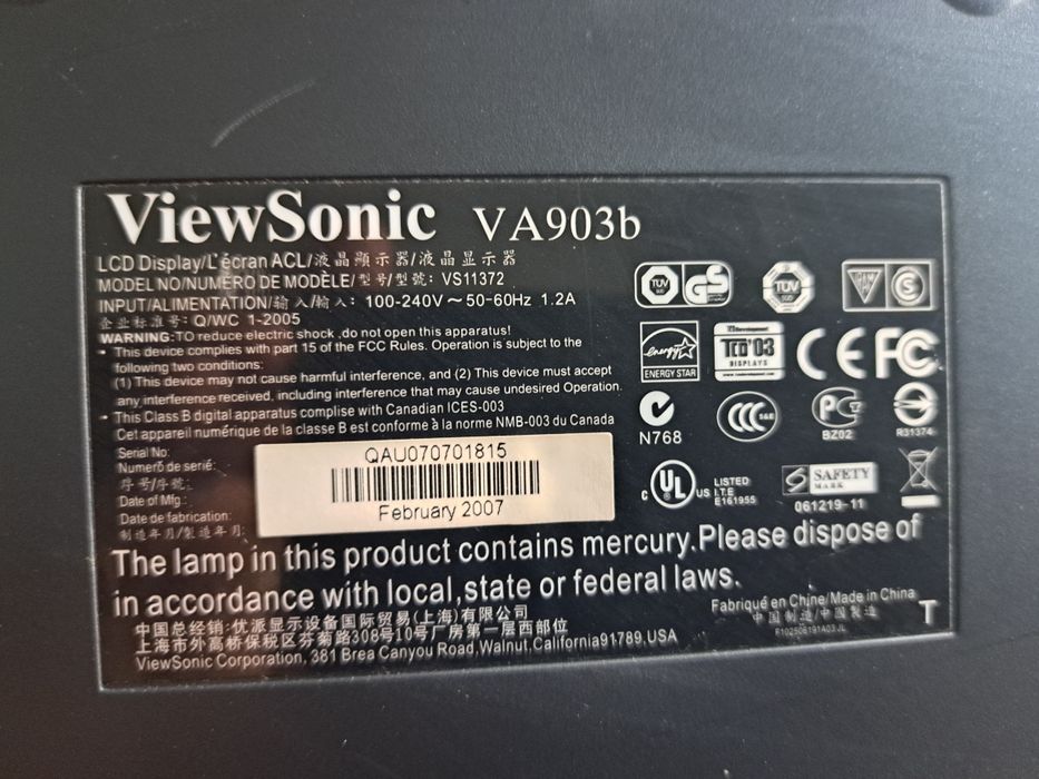 Монитор ViewSonic VA903b