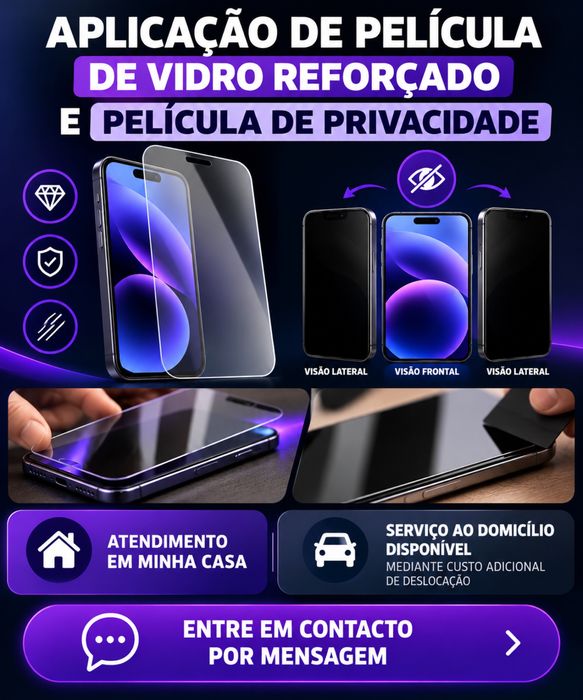 Aplicacao de Peliculas de vidro reforcado e pelicula de privacidade
