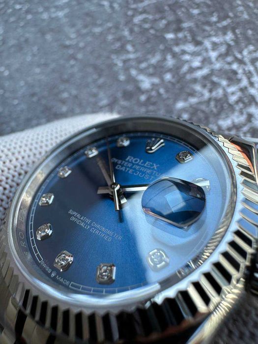 Швейцарський жіночий годинник Rolex Datejust Blue Diamond 36 mm - Lady