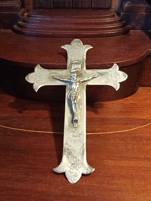 Crucifixo Cristo Prata Portuguesa Contrastada 833 17,3 cm 67 gr