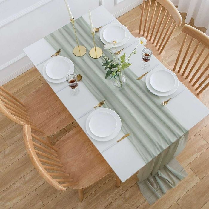 Bieżnik stołowy/ obrus/ wesele/ jasny zielony/ 300x70cm !874-U!
