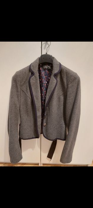 Blazer de lã cinzento