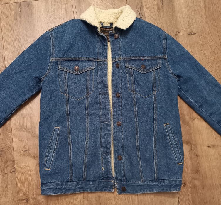 Pull&Bear джинсова куртка на хутрі шерпа