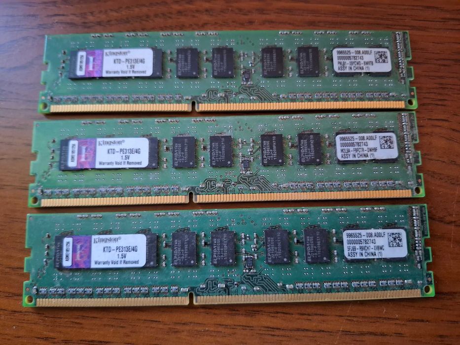 KINGSTON Pamięć RAM DDR3 3x4GB KTD-PE313E/4G 3 moduły razem 12GB