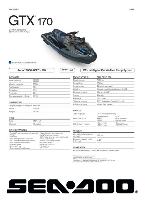 Nowy Sea-Doo GTX 170 | 2026 | Dostępny od ręki