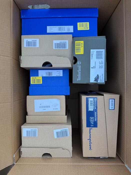 Box 6 buty Zalando Stuart Weitzman Timberland Champion – A/B zwroty konsumenckie 6 sztuk