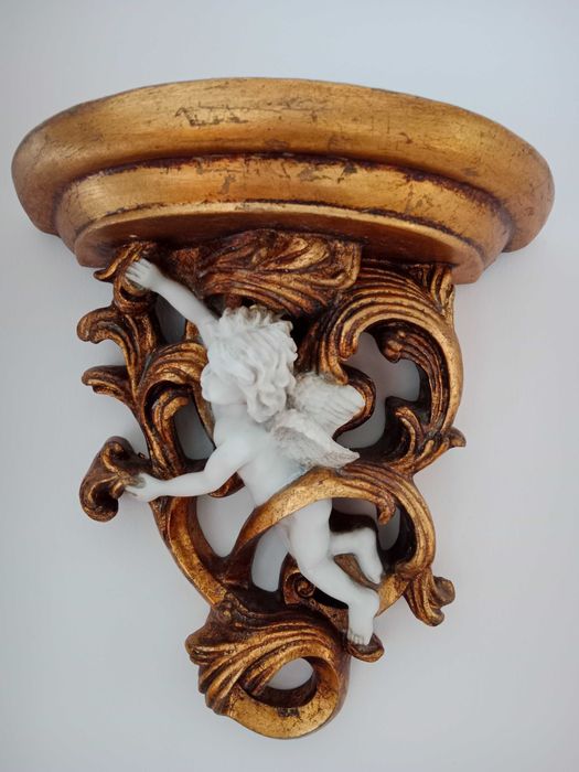 Konsola ścienna złoto i alabaster