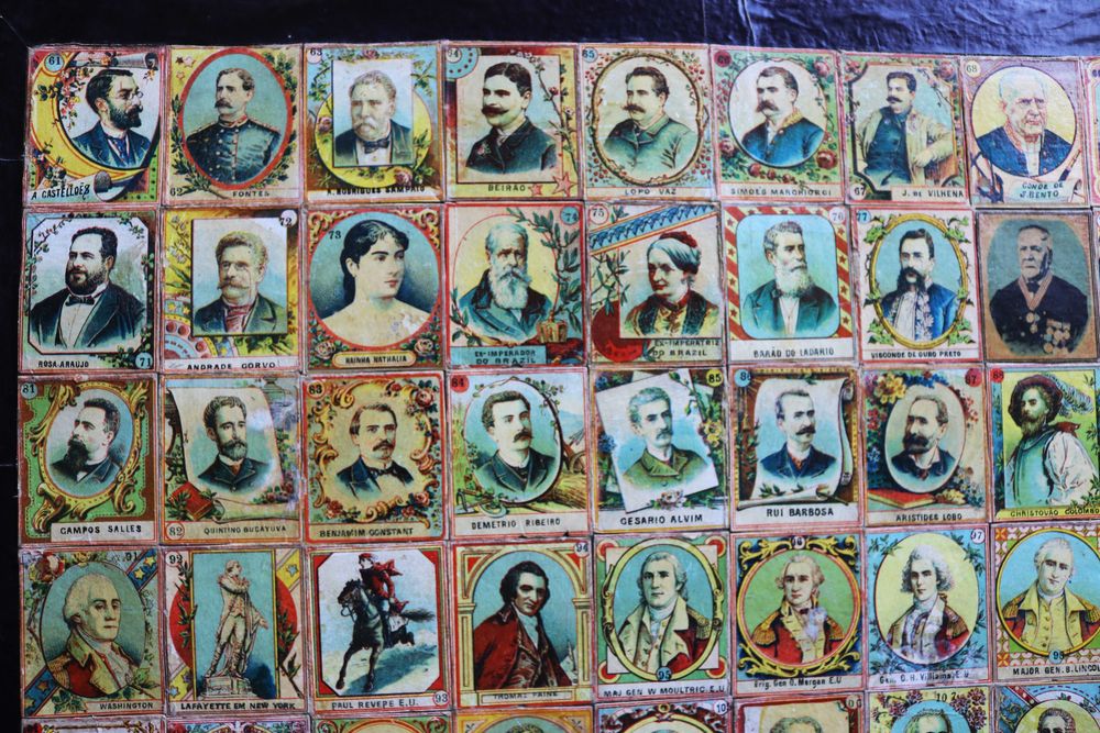 Quadro c/ 60 figuras históricas e politicas Portugal e Brasil etc
