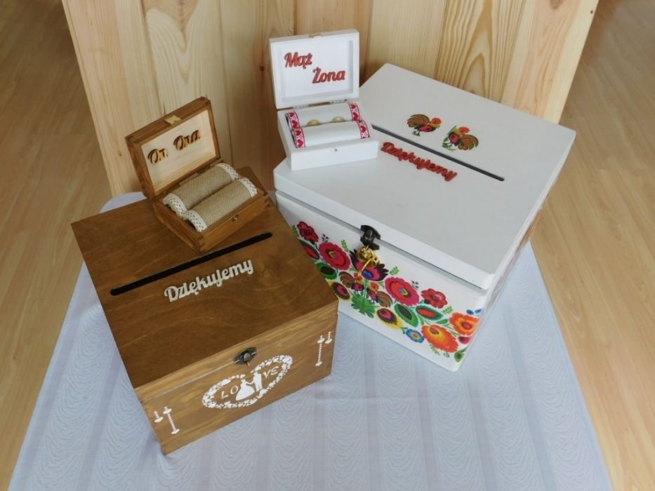 pudełko skrzynka na koperty- decoupage