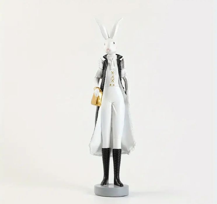 Zając wielkanocny glamour z żywicy 38cm duży