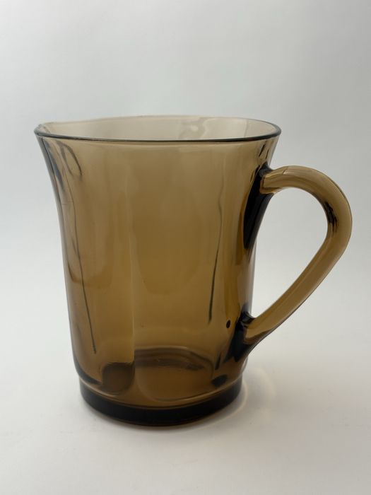 Dzbanek / wazon Duralex Spain, szkło bursztynowe, 17 cm, vintage