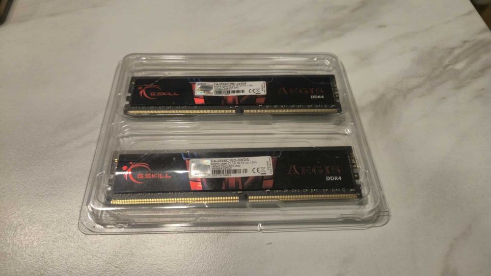 Pamięć RAM Gskill DDR4 32GB 2666mhz CL19 [16GB x 2]