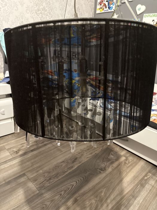 Zyrandol Massive Glamour czarny , kryształki