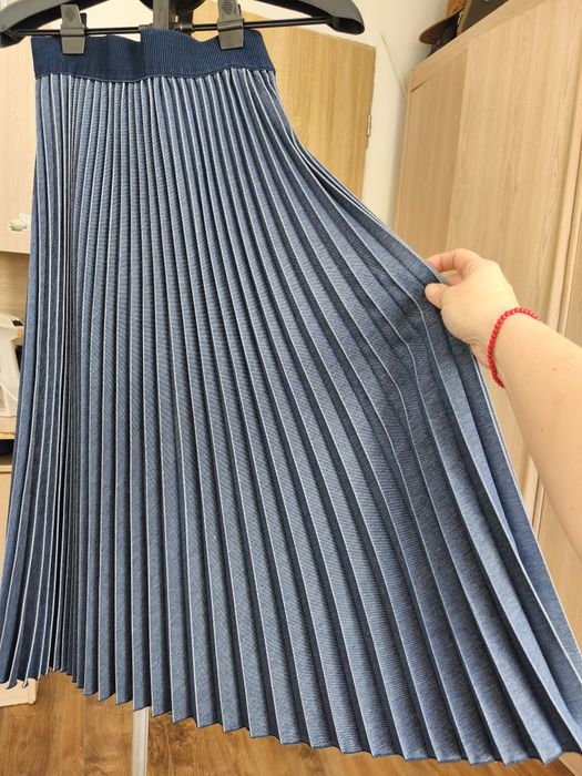 Spódnica midi plisowana jeans wiskoza m
