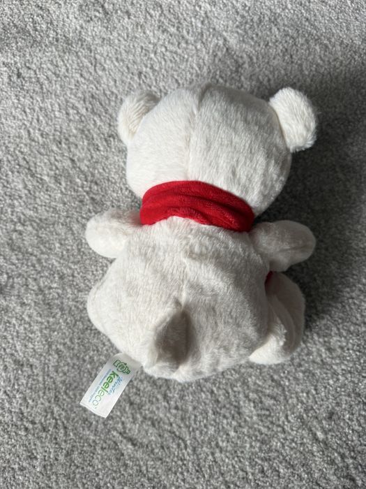 Keel toys мишка белый в красном шарфике новый