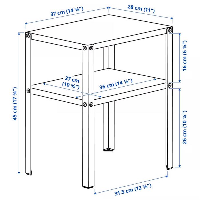 Uma mesa de cabeceira IKEA KNARREVIK