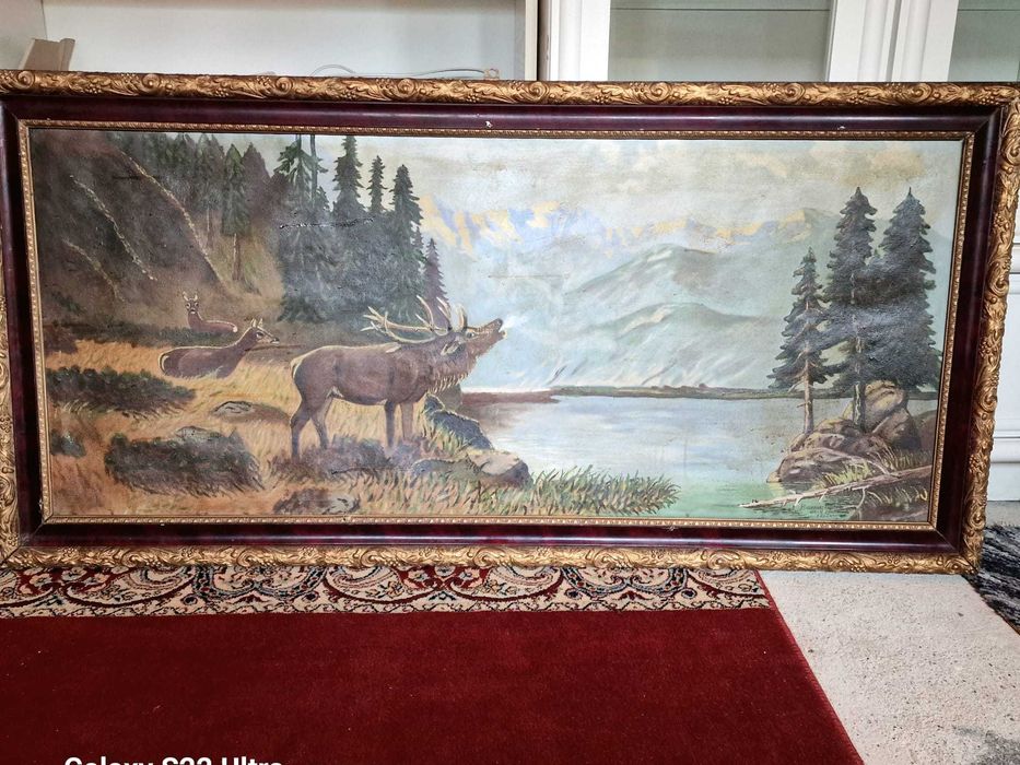 Na Rykowisku Piękny obraz z 1952 roku
