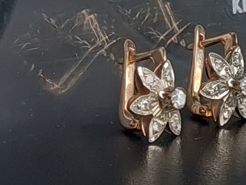 Серьги ссср 585 Одесса бриллиант