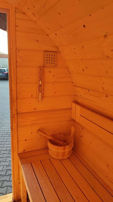 Sauna Mobilna na przyczepie 300cm 3m 340cm dwuosiowa opalana drewnem