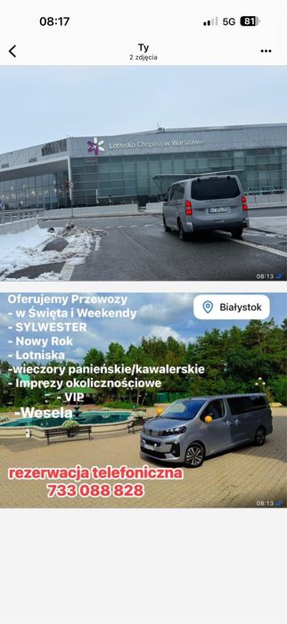 Transport / Przewóz Osób / Wesela / Przyjecia /Imprezy Okolicznosciowe