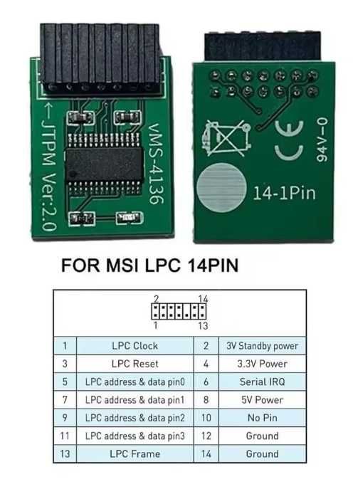 Модуль TPM 2.0 MSi ASUS 14pin ASROCK 18pin для X99 2011v3 QIYIDA Machinist TPM ( Trusted Platform Module )