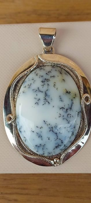 Zawieszka srebro 925 z agatem dendrydowym