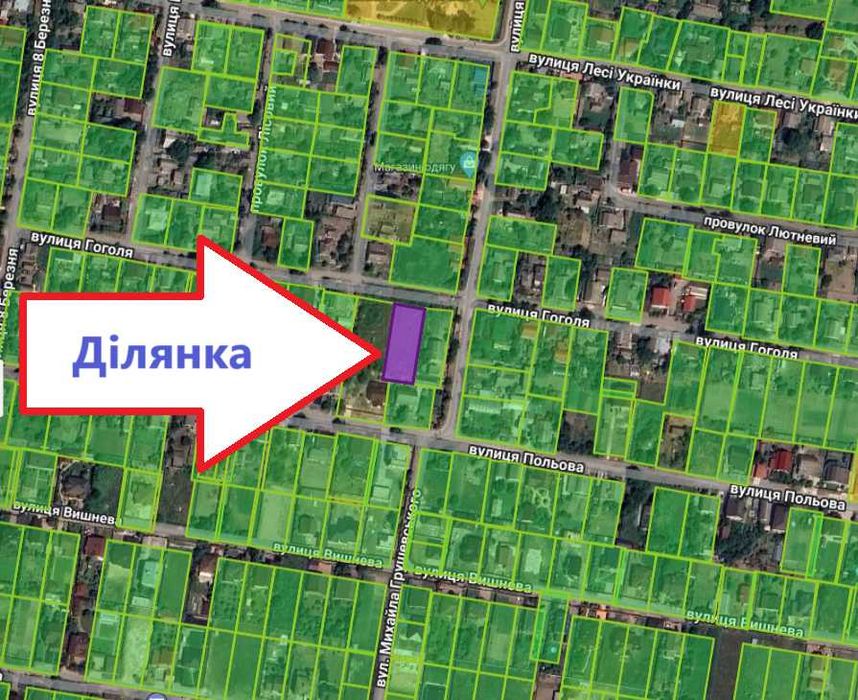 Гора ділянка 12 соток вул Гоголя - чудове розташування!