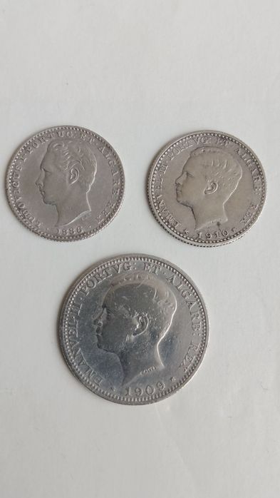 Moedas em prata da Monarquia. D. Manuel l