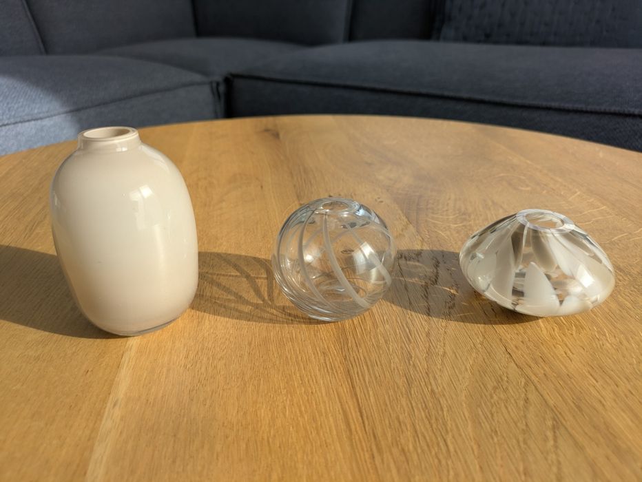 H&m  Home mini wazoniki szklane kamienny beż
