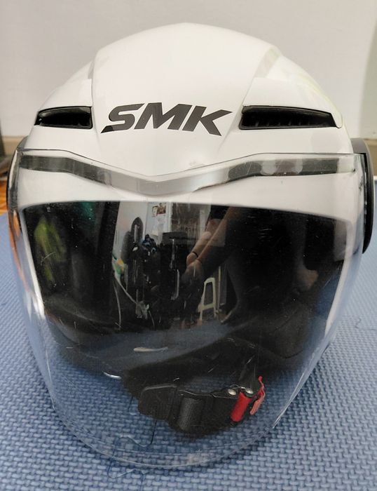 Capacete SMK BASIC BRANCO Semi Aberto - M