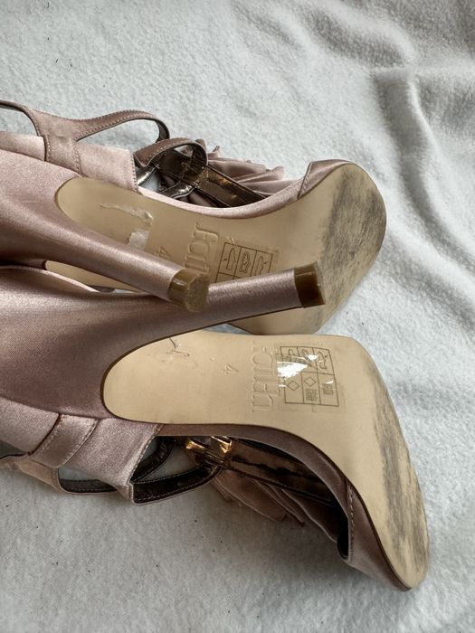 Buty na szpilkach, satynowe, pudrowy róż, Faith, rozmiar 37