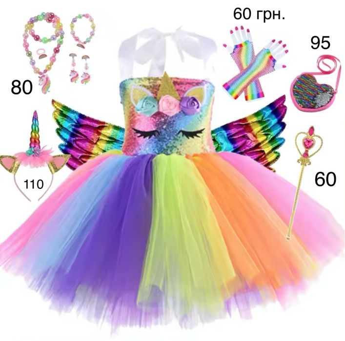 Плаття єдинорога 1-7 років один годик плаття детское единорог