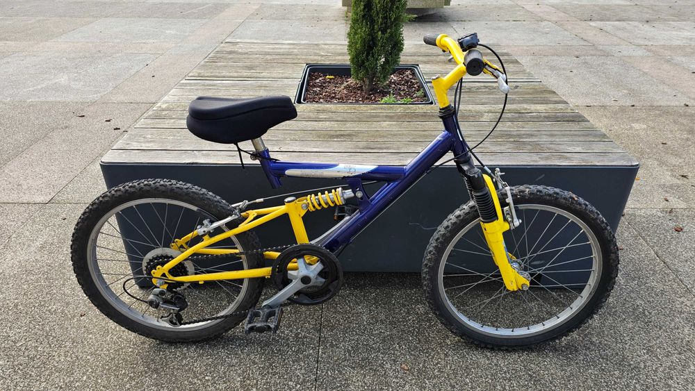 Bicicleta de criança com suspensão e mudanças roda 20