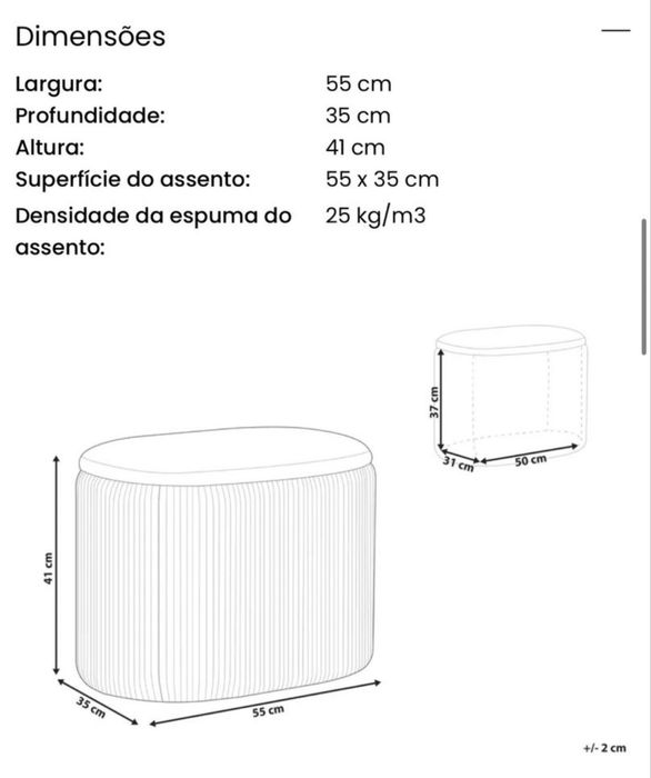 Puff de arrumacao beje