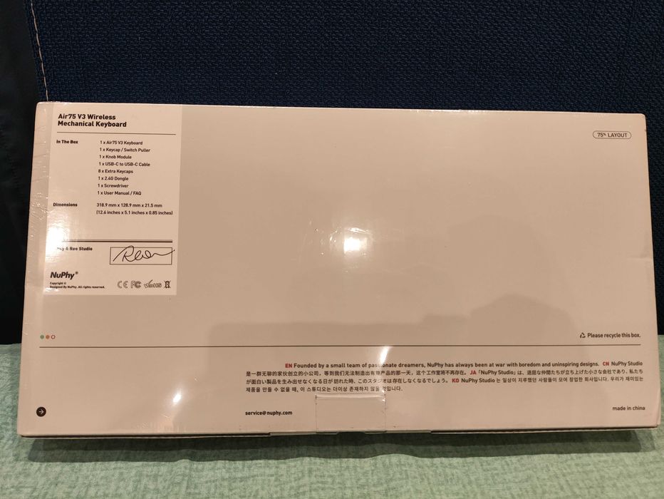 Клавіатура NuPhy Air75 V3, Blush nano switch Клавиатура