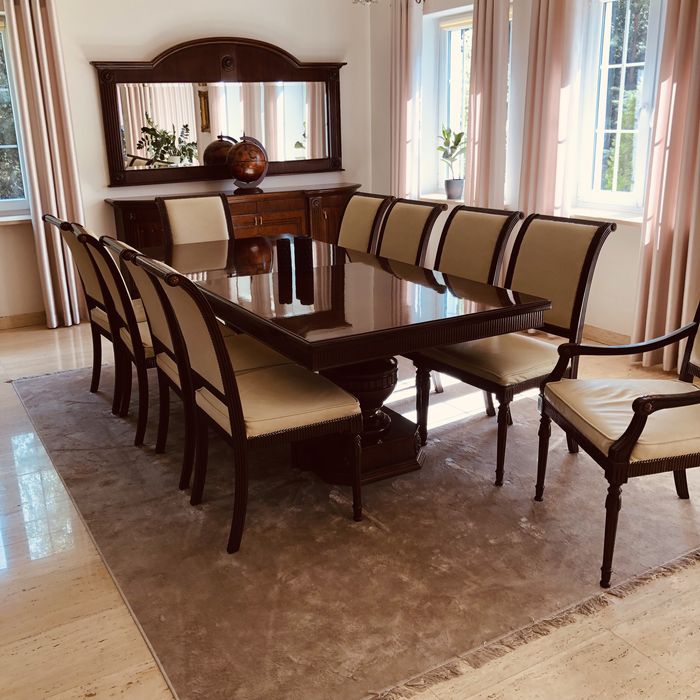 Jadalnia Włoska 10 krzeseł stół komoda witryna