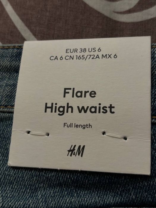 Джинсы H&M Flare High Waist, размер EUR 38 (M), клеш, высокая посадка