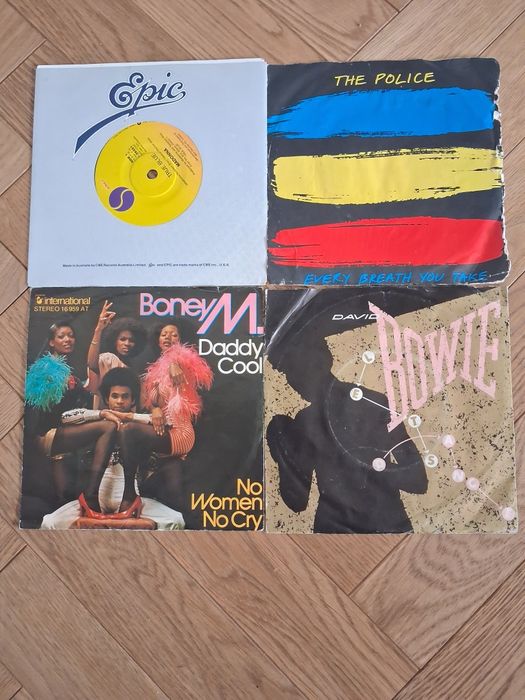 Zestaw 4 single The Police Boney M Madonna  David Bowie Tanio