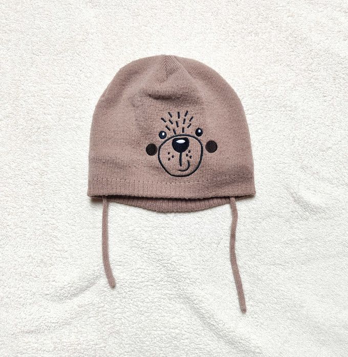 Czapka czapeczka dziecięca brązowa miś 1-3 lata