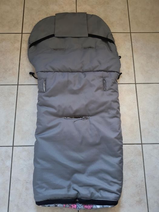 Duży śpiworek do spacerówki 107 cm – Ciepły BARANEK – Grafitowy