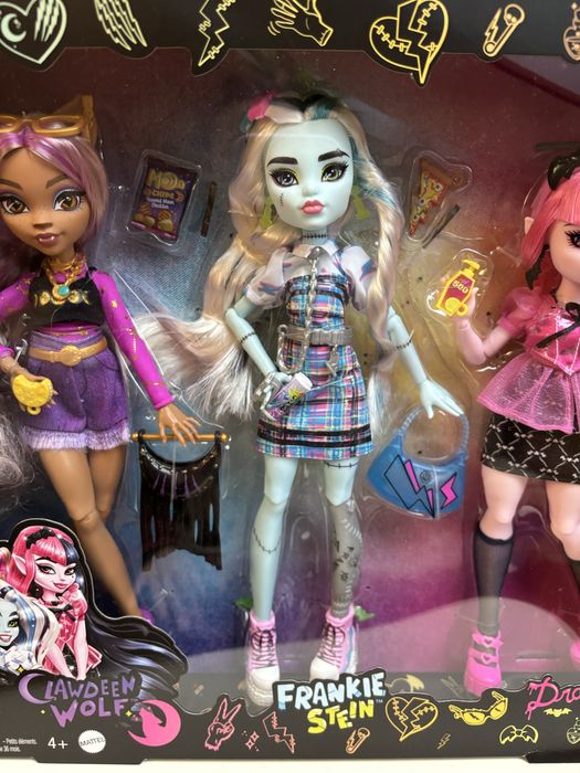 Lalki Monster High 3pak Frankie Draculaura Clawdeen
