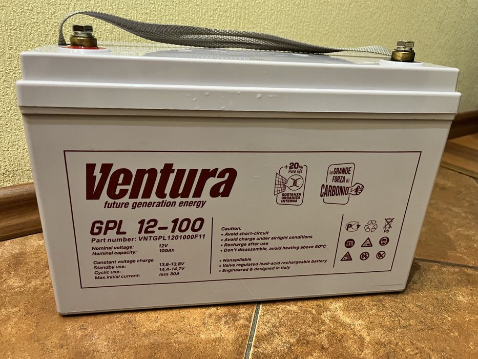 Акумулятор AGM Ventura GPL 12-100 (100Ah 12V) для ДБЖ / інвертора