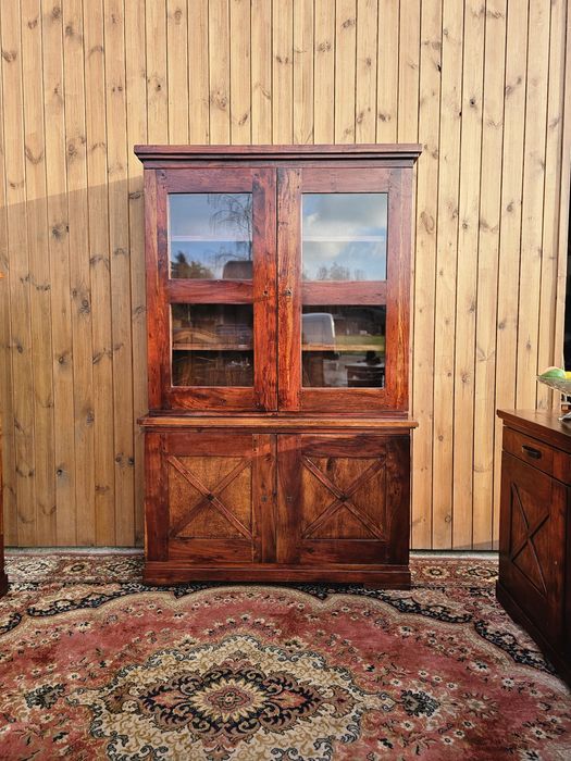 Witryna drewniana kolonialna prosta 140 cm #1614 Stylowy Węgrów