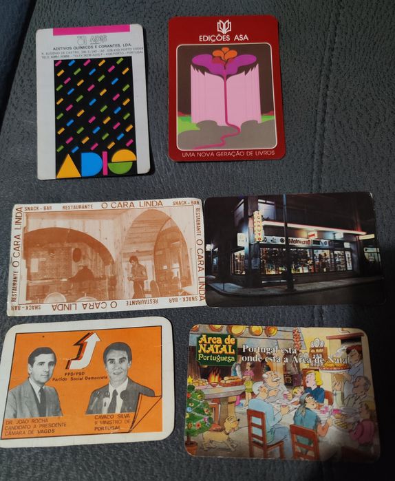 Seis calendários de bolso de 1986